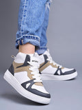 Shoetopia Smart High Top Casual Lace-Up White. Sneakers For Women & Girls /Eu40,White,7,B0DFVH3QWY