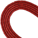 185pcs 4x2mm Red Coral Heishi Disc Rondelle Spacer Natural Stone Semi Precious Gemstone Loose Beads for Jewelry Making 15 inch