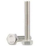 VGBUY 4Pcs 1/2-13 x 3 Hex Head Screws Bolts,304 Stainless Steel 18-8,Fully Threaded,External Hex Drive,Mounting Chair,Rail,Pump,