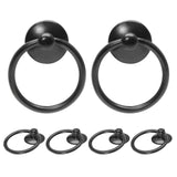Zernmiarder 6pcs Black Drop Ring Drawer Pulls, Vintage Cabinet Ring Handles, Metal Drawer Knobs for Dresser Drawers Cupboards