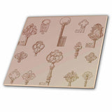 3dRose Vintage Keys Steampunk odd Art 6 Inch Ceramic Tile