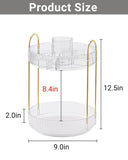 Asayuee LAXELLE 360 Rotating Makeup Organizer,2 Tier Large Capacity Make Up Organizers and Storage,Skincare Perfume Vanity Organizers,Bathroom Cosmetics Storage Organizer Countertop(Clear)