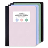 ONAVIA Plastic Composition Notebook College Ruled, 160 Pages, Assorted