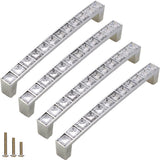 ESreake Large U Shape Diamond Crystal Glass Rhinestone Cabinet Pulls Knob Handles,Modern Decorated Shiny Dresser Drawer Pulls Ko