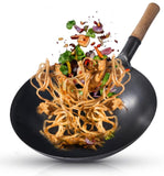 PreSeasoned Carbon Steel Commercial Wok 36 cm, 1.7 kgs
