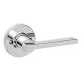 Kwikset Casey Dummy Round Door Handle, Single Sided Lever for Closets, French Double Doors, and Pantry, Polished Chrome Non-Turn