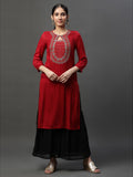 Aurelia Women'S Viscose Regular Kurta (23Aua14541-704648_Red Red S