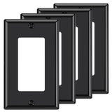 AIDA 1-Gang Standard Light Switch Cover Plate, Decorative Outlet Covers, Glossy Black, 4-Pack Unbreakable Polycarbonate Wall Pla