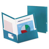Oxford Metallic TwoPocket Folders, Teal, Letter Size, 25 per Box (5049561)