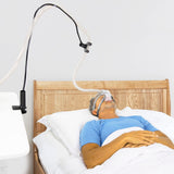 Vive CPAP Hose Holder for Bed - CPAP Hose Hanger with Clamp - CPAP Stand Tubing Holding Accessories Prevent Tube Leakage and Tan