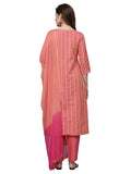 Stylum Women'S Woven Design & Embroidered Cotton Blend Straight Kurta With Pant & Dupatta (Xxxx-Large, Coral)