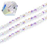 500pcs Czech Faceted Bicone Crystal Loose Glass Beads Spacer Bulk 4mm (0.16 Inch) Small Crystal AB for DIY Craft Jewelry Making