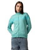 Fyltr Women'S Casual Stand Collar Jacket With Cut And Sew Panel - Full Zip Closure | Side Pockets | Rib Hem & Cuff | Casual Winterwear For Women,Tropical Teal,Tropical Teal,M