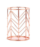 Artzilla Rose Gold Metal Desk Organizer & Pen Pencil Stand Holder For home/Office | Makeup Brush Organizer Holder | Cosmetic Org
