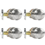 RAZCC Passage Door Knobs, 4 Pack Satin Nickel Door Knobs, for Hallway & Closet Non-Locking Interior Round Door Handles Keyless R