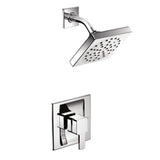 Moen 90 Degree Chrome Modern Shower Trim Kit, Square Shower Head and Handle Set, PosiTemp Shower Faucet System provides High Pr