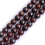 GEM-Inside Natural Tiger Eye Gemstone Loose Beads 6mm Round Beads for Jewelry Making 15