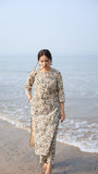 Anni Designer Women'S Rayon Blend Straight Printed Kurta With Pant (Tirah Cream_S_Cream_Small),Cream,S,,,