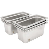 BIEAMA 6 Pack Hotel Pans, 1/3 Size 6inch Deep, NSF Stainless Steel Pan