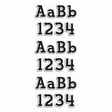 Fancy Black 4 Designer Letters, 210 Per Pack, 3 Packs