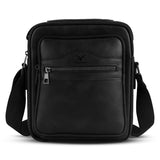 Redhorns Faux Leather Cross Body Sling Bag For Office Outdoor Cycling Shoulder Bag With 3 Zipper Pocket For Men And Women (Black