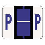 Smead 67086 AZ ColorCoded BarStyle End Tab Labels Letter P Violet 500/Roll