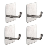 Vanloory Bath Towel Hooks - 4 Pack Strong Self Adhesive Coat/Clothes Hooks, No Drilling Sticky Hooks, Heavy Duty 304 Stainless S