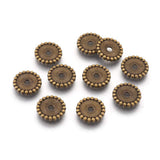 50Pcs 12mm Flat Round Spacer Beads Antique Bronze Alloy Jewelry Charm Spacers for Bracelet Necklace Jewelry Making Supplies
