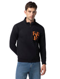 Fyltr Men'S Casual Stand Collar Jacket With Half Zip Branding | Full Sleeve | Casual Winterwear For Men,Every Ebony,Every Ebony,S