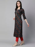 Gosriki Women'S Cotton Blend Straight Printed Kurta With Pant Set (Rathi Blue-Gs_Xxl_Blue_Xx-Large),Blue,2,B0CK5W83D2