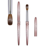 Acrylic Nail Brush Size 14,KEMEISI 100% Pure Kolinsky Nail Art Brushes Sturdy Handle Oval Shaped Acrylic Powder Nail Design Tools for Professional Manicure DIY Home Salon (Brown Gradient)