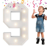 3FT Light Up Numbers, Mosaic Numbers for Balloons, Marquee Light Up Letters, Giant Mosaic Balloon Number 9 for 9 Birthday Decora