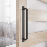 SMARTSTANDARD 12Antique Rustic Handmade Barn Door Handles, Black Flush Long Base Handle Pull, for Gate, Shed, Garage