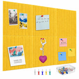 QUIET CANVAS Acoustic Wall Slat Pinboard, 1x1ft, Pack 6, 50 PushPins Yellow