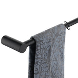 JQK Towel Bar Black, 26.5 Inch 304 Stainless Steel Thicken 0.8mm 2 Pieces Towel Rack Bathroom Wall Mount, Useable Length 24 Inch