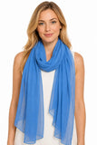 Your Smile For Women Lightweight Breathable Solid Color Soft Chiffon Long Fashion Scarves SunProof Shawls Wrap, Blue, 27X70
