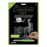Royal Brush Silver Foil Engraving Art Kit 8X10, Wolf Moon