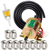 Electric Fuel Pump Kit Universal for Carburetor Lawn Mower Transfer Gas Diesel Include 2 Meter/6.56-Foot 5/16 ID Fuel Line + Fue
