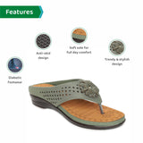 Ortho Joy Fancy Doctor Slippers | Soft Chappal For Women | Comfortable Footwear For Women,Light Green,3,B09VLCY197