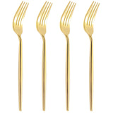 U-QE 60Pcs Gold Plastic Forks - Heavy Duty Plastic Forks Disposable - 7.6 Inch Gold Disposable Forks - Gold Plastic Silverware P