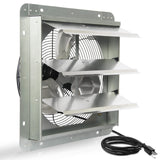 JPOWER 14 Inch Shutter Exhaust Fan, Gable Vent Fan, Wall Mount Ventilation, High Speed 1950 CFM, Automatic Aluminum Blades, for