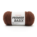 Premier Yarns Basix, Solid Worsted Yarn, Made of Acrylic, Ideal Yarn for Crocheting and Knitting, Mahogany, 359 Yards