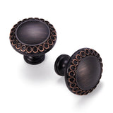 Aandxmok 20 Pack Round Oil Rubbed Bronze Cabinet Knobs - 1.26 Inch - Vintage Handles for Kitchen Drawer Cabinet Pull, Dresser Ba