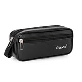 Rionora Faux Leather Pencil Case, Dual Storage Stationery Pouch for College Office Use (Black)