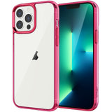 JETech Case for iPhone 13 Pro 6.1-Inch, Non-Yellowing Shockproof Phone Bumper Cover, Anti-Scratch Clear Back (Red)