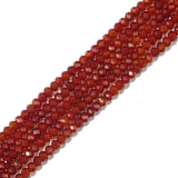 BEADIA Natural Red Agate Beads 4x2mm 120pcs Faceted Rondelle Loose Semi Gemstone Beads for Jewelry Making Design
