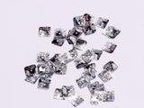 The Design Cart Silver Centre Hole Square Plastic Sequins, 250 Grams, 0.8 cm Sequins for Embroidery Work, Jewellery Making, Desi