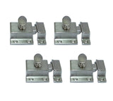 QCAA Traditional Large Oval Turn Cabinet Latch, Solid Brass, 2, for Cupboard & Other Furniture, Brushed Satin Nickel, 4 Pack, Ma