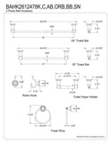 Kingston Brass Bahk2612478Orb Provence Bathroom Hardware Set, 24L, Oil Rubbed Bronze