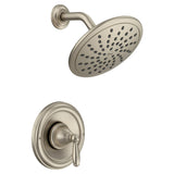 Moen Brantford Brushed Nickel PosiTemp Shower Trim Kit with 8Inch EcoPerformance Rainshower and Traditional Handle, Valve Req